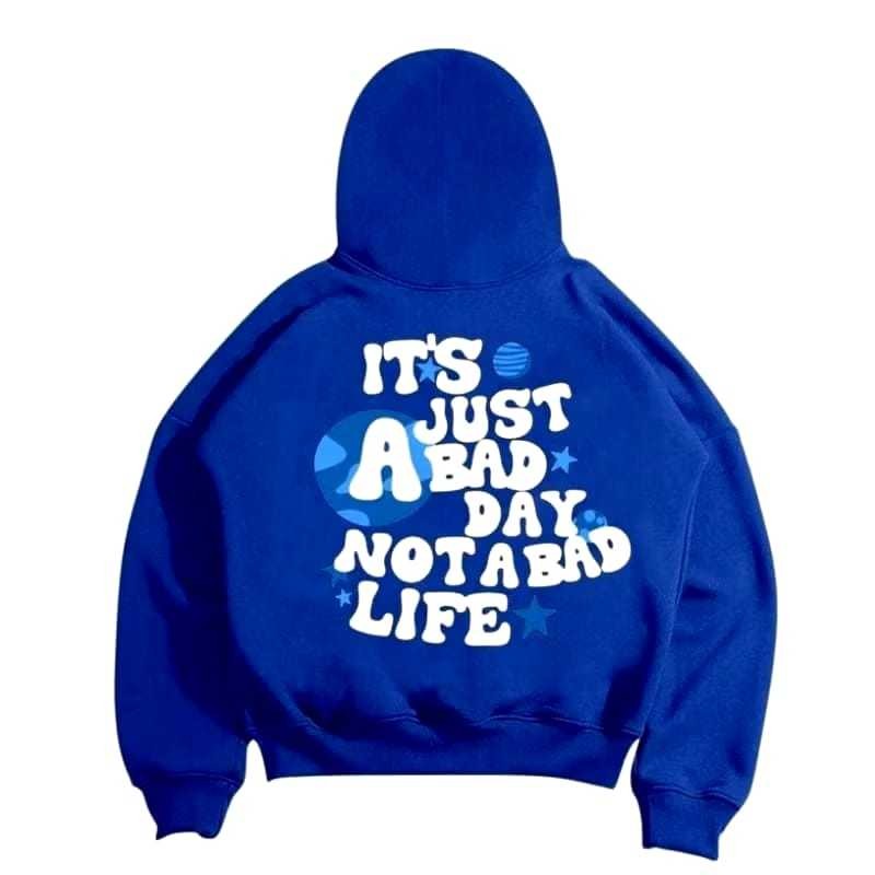 HOODIE BOXY OVERSIZE ITS JUST BLUE 280 GRAM - HOODIE BOXY STARBOY BLUE BENHUR