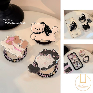 ตลกน่ารัก Balck ลูกแมวแมวโบว์ที่วางโทรศัพท์สีดําลูกสุนัขสุนั…