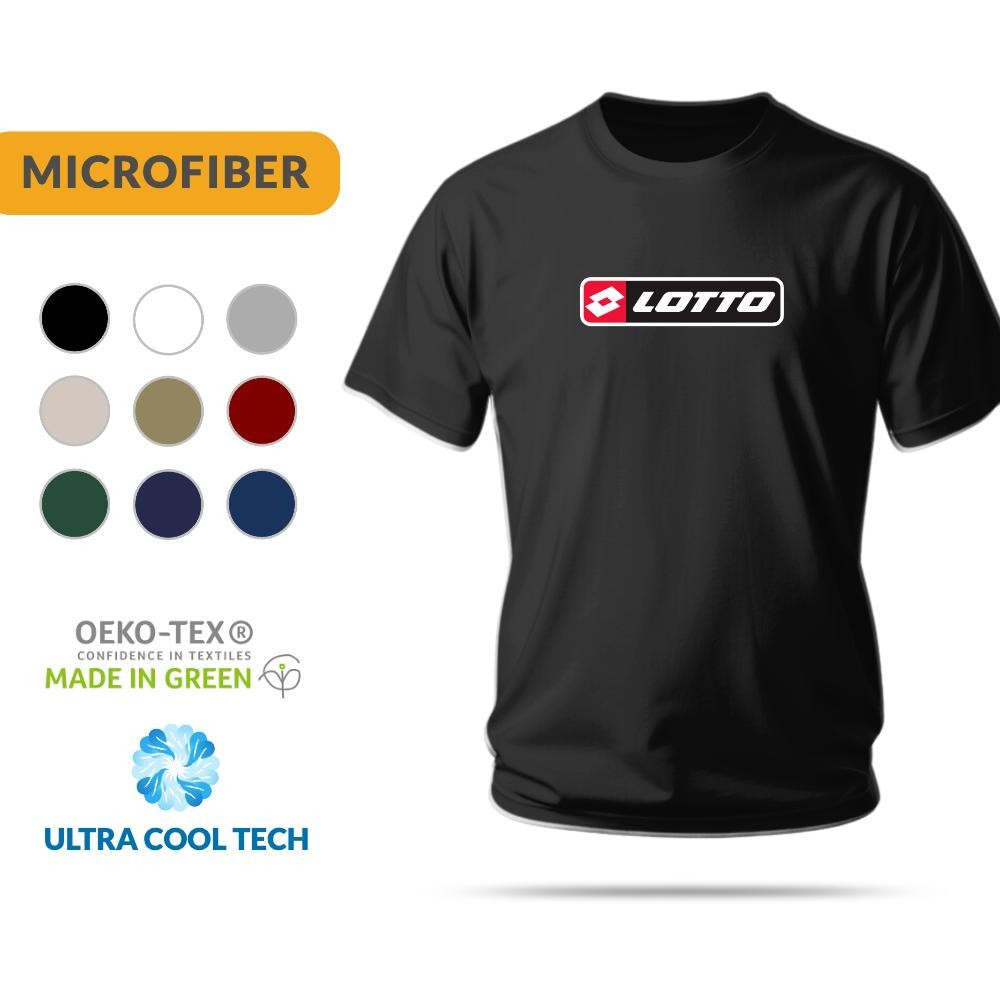 LOTTO Baju เสื้อยืดไมโครไฟเบอร์ Jersey Kemeja-T Lelaki Wanita TShirt ผู้ชายผู้หญิง Plus ขนาด XS-5XL 