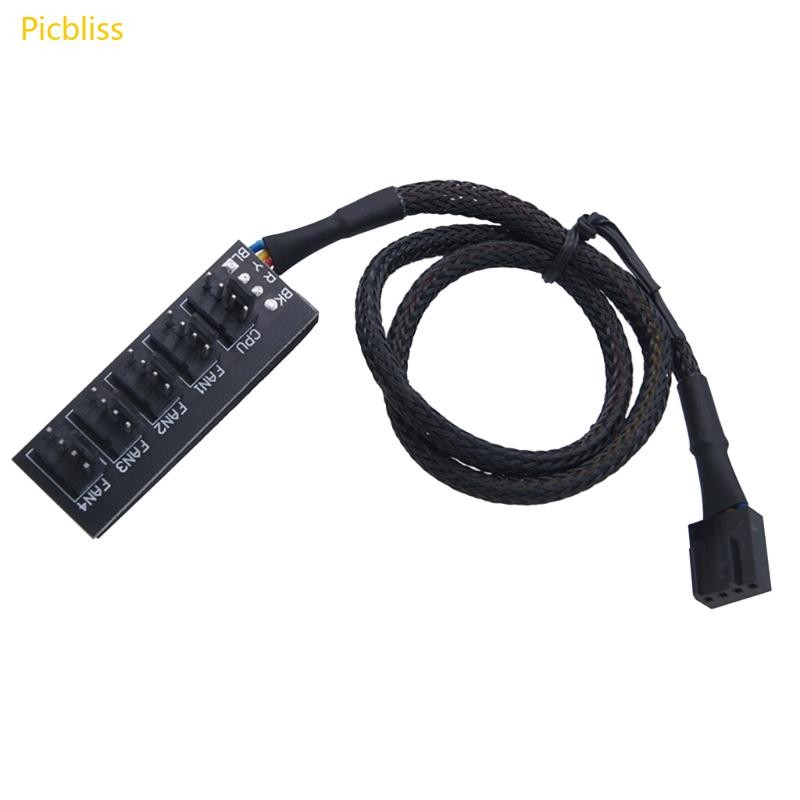 Picbliss อะแดปเตอร์พัดลม PWM 5 ทาง 5 พอร์ต 4Pin PWM PC พัดลมระบายความร้อน Controller กระจายพลังงาน