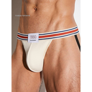 Tomatopapa ชุดชั้นในชาย สไตล์ยุโรป-อเมริกัน ลาย Retro สีแดง,…