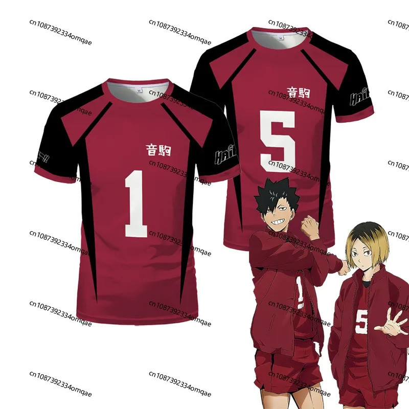 อะนิเมะHaikyuu Nekoma JERSEYชุดเสื้อยืดKozume Tetsurou Kurooคอสเพลย์เครื่องแต่งกายHigh Schoolวอลเลย์บอลคลับผู้ชายกีฬาTee