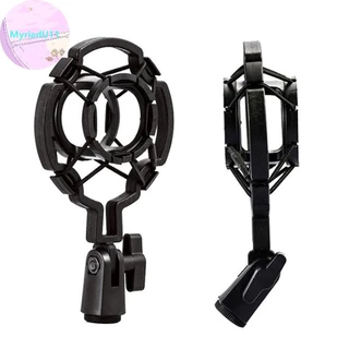 MyriadU Universal คอนเดนเซอร์ไมโครโฟน Mic Shock Mount Holder สตูดิโอการบันทึกสําหรับขนาดใหญ่ Diaphram Mic คลิปสีดํา TH