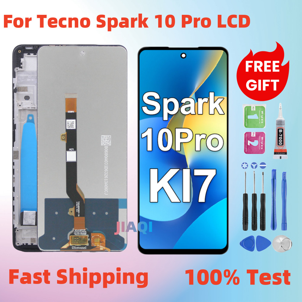 สําหรับ Tecno Spark 10 Pro จอแสดงผล LCD KI7 Touch Screen Digitizer Assembly Replacement