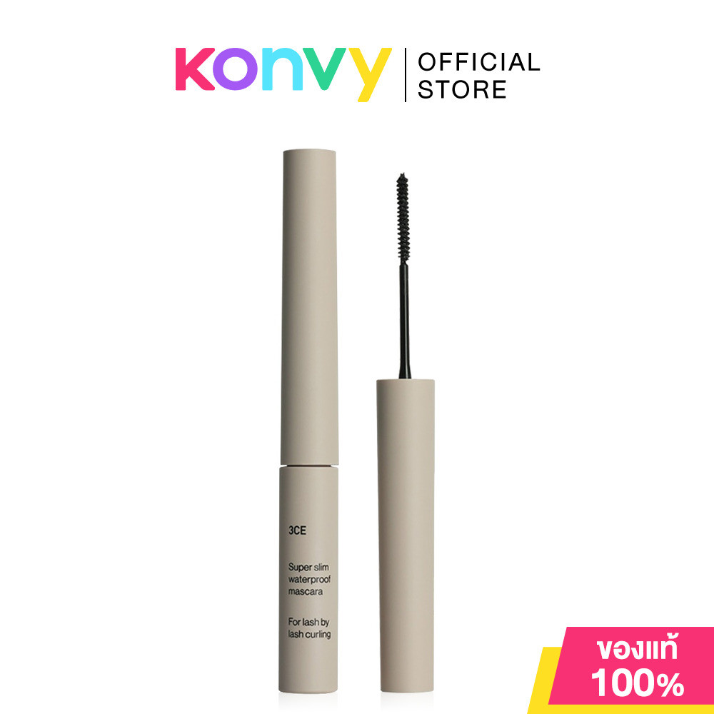 3CE Super Slim Waterproof Mascara 3g #Black มาสคาร่าแบบหัวแปรงตรง สีดำ.