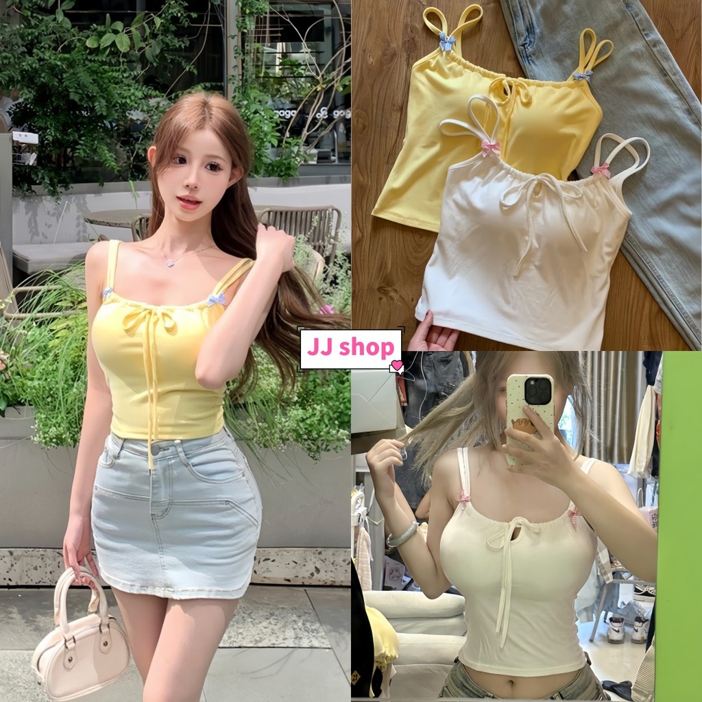 JJ Shop​ พร้อมส่ง เสื้อกล้ามผู้หญิง เบสิก สีพื้น สไตล์ลำลอง(หลากสี) "FY6809-J"