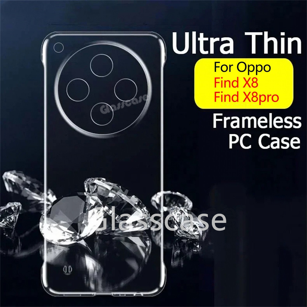 ปลอกสําหรับoppoค้นหาx8 X 8 pro X8pro FindX8 FindX8pro OppoFindX8pro 2024 บางFramelessผิวสัมผัสShell Hard PCใสเคสโทรศัพท์ฝาครอบด้านหลังกันกระแทก