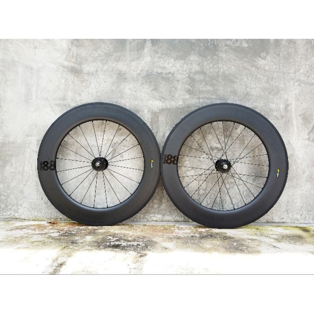 ชุดล้อจักรยานฟูลคาร์บอน DRAG 88 // ขอบสูง 88 มิล : สำหรับฟิกเกียร์ และซิงเกิ้ลสปีด
