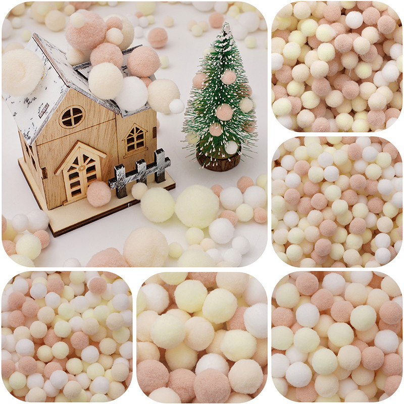 [0.8-3 มม.] Ivory Series Plush Ball High-Elastic Fluffy Ball DIY ของเล่นเด็กงานแต่งงานอุปกรณ์ตกแต่งบ้าน DIY Craft อุปกรณ์อุปกรณ์เย็บผ้า