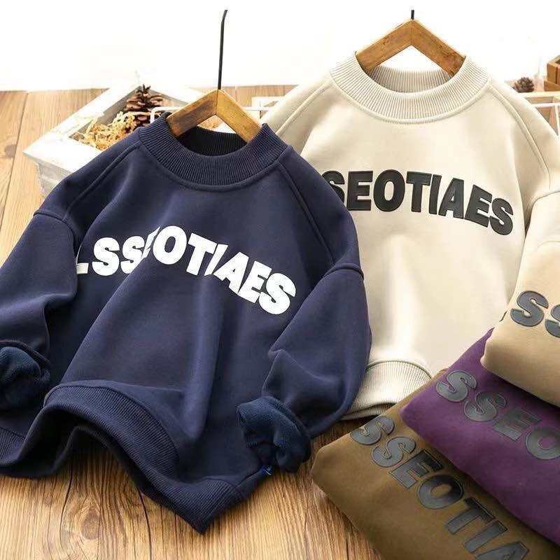 เสื้อสเวตเตอร์เด็ก มือ1 (2-12ขวบ)สกรีนLSSEOTIAES ให้ความอบอุ่น เนึ้อผ้าหนาหนุ่ม ใสสบาย S2