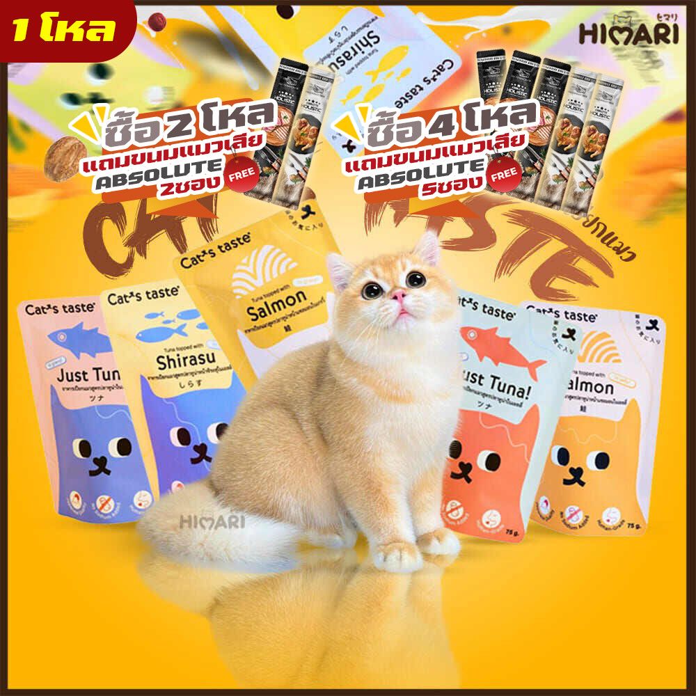 อาหารเปียกแมวแคทเทส Cat's Taste อาหารเปียกแมว ขนาด 75 กรัม 1โหล (12ซอง)