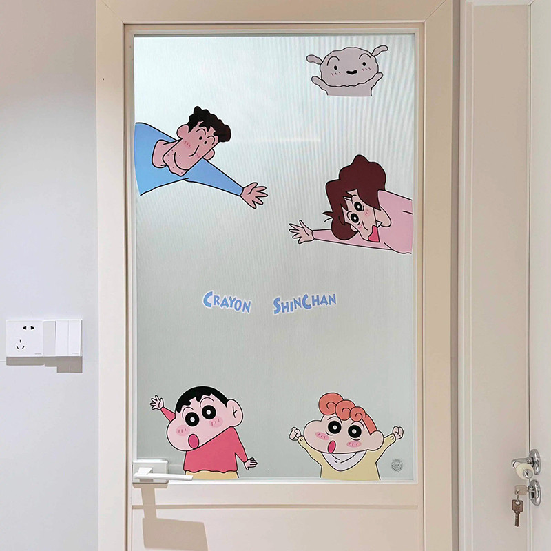 น่ารักเครยอนชินจังสติ๊กเกอร์ติดผนังตลกกระจกหน้าต่างสติ๊กเกอร์รถยนต์ไฟฟ้าสติกเกอร์รถ