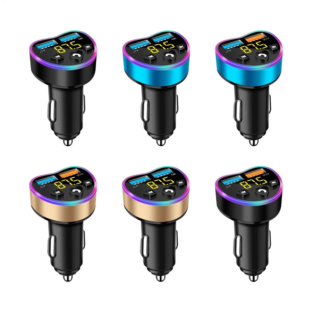 อะแดปเตอร์ในรถยนต์ไร้สาย USB เครื่องเล่นเพลงชาร์จเร็วพร้อมพอร์ตคู่เครื่องรับสัญญาณเสียงไร้สายอัจฉริยะพร้อมการโทรแบบแฮนด์ฟรี haiotath