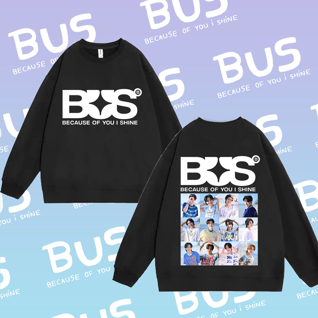 Sweatshirt แขนยาว BUS Because of You, I Shine ผ้าฝ้ายใหม่ Unisex แขนยาววงบอยแบนด์ NEW!!! M-3XL