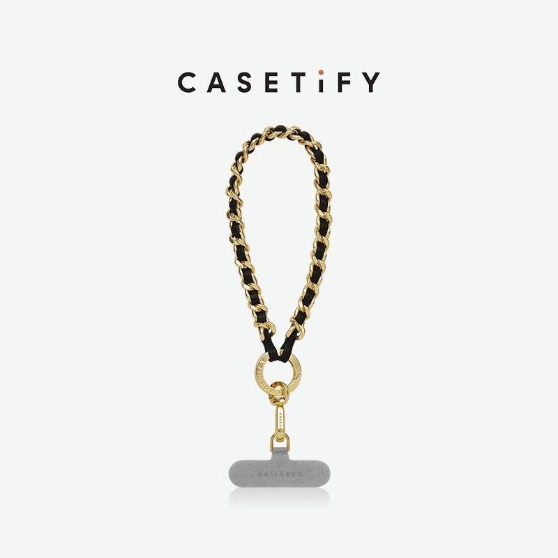 Casetify สายรัดข้อมือหนังโลหะเคสโทรศัพท์ Lanyard High-End เชือกเส้นเล็กสั้นสายรัด Crossbody