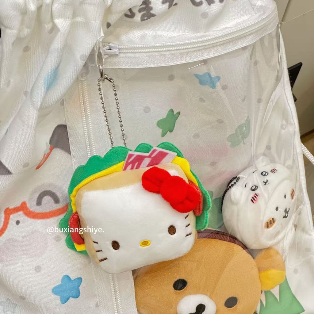 แซนวิชเคทีแมวจี้น่ารักตุ๊กตาตุ๊กตาตุ๊กตาสุนัขร้อนคิตตี้กระเป๋าจี้การ์ตูนพวงกุญแจ