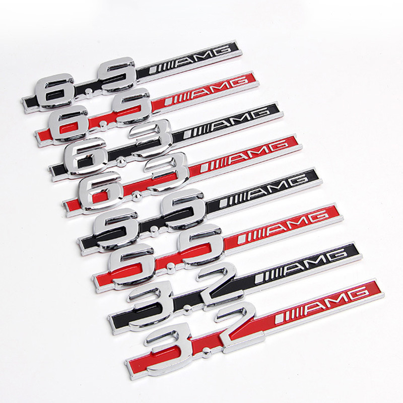 ABS รถสัญลักษณ์ Fender Badge สติกเกอร์โลโก้สําหรับ Mercedes Benz C63 E63 E55 3.2 5.5 6.3 6.5 AMG Chr