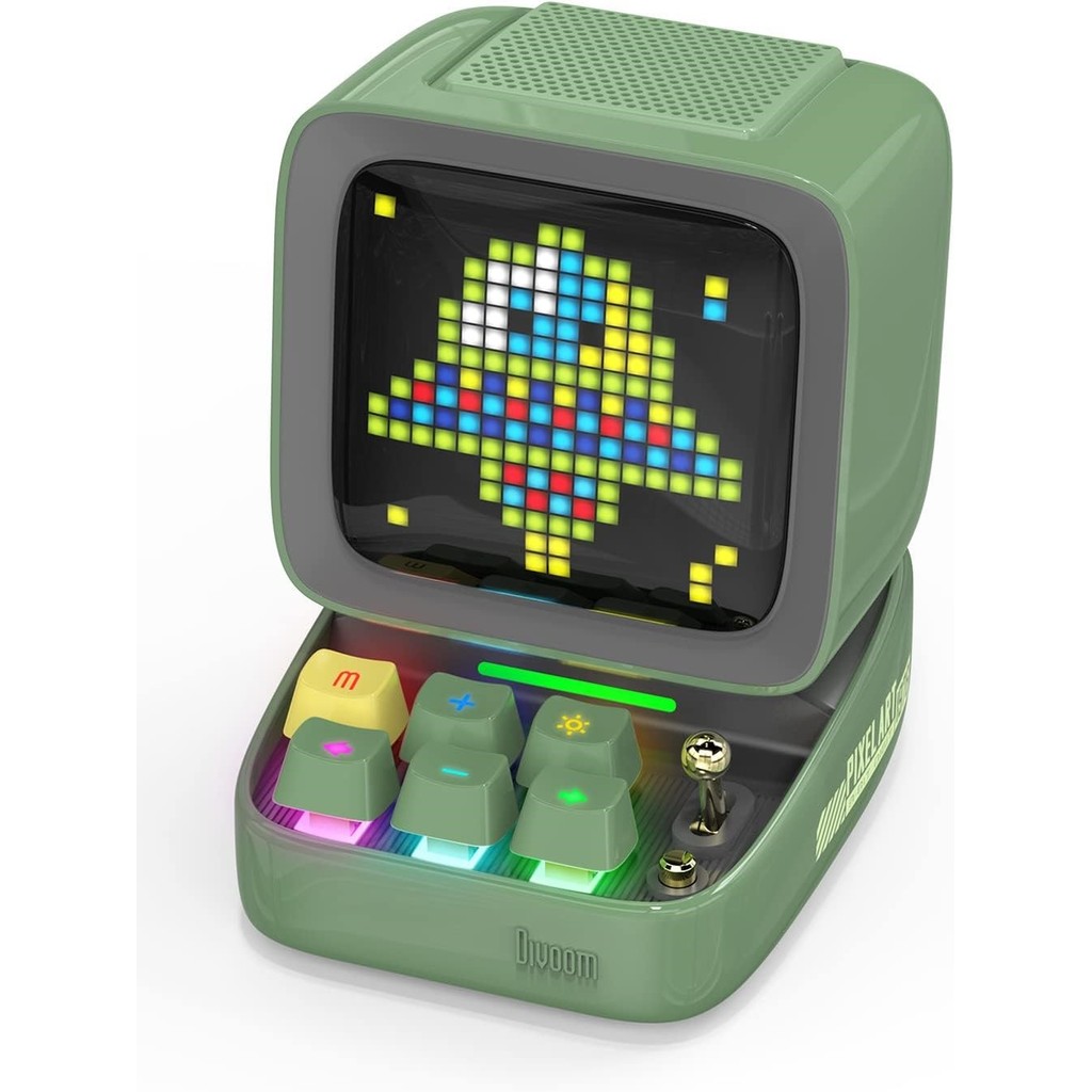 (ส่งตรงจากญี่ปุ่น) Divoom Ditoo-Pro ลำโพงบลูทูธ LED Pixel Display รองรับการ์ด MicroSD - สีเขียว