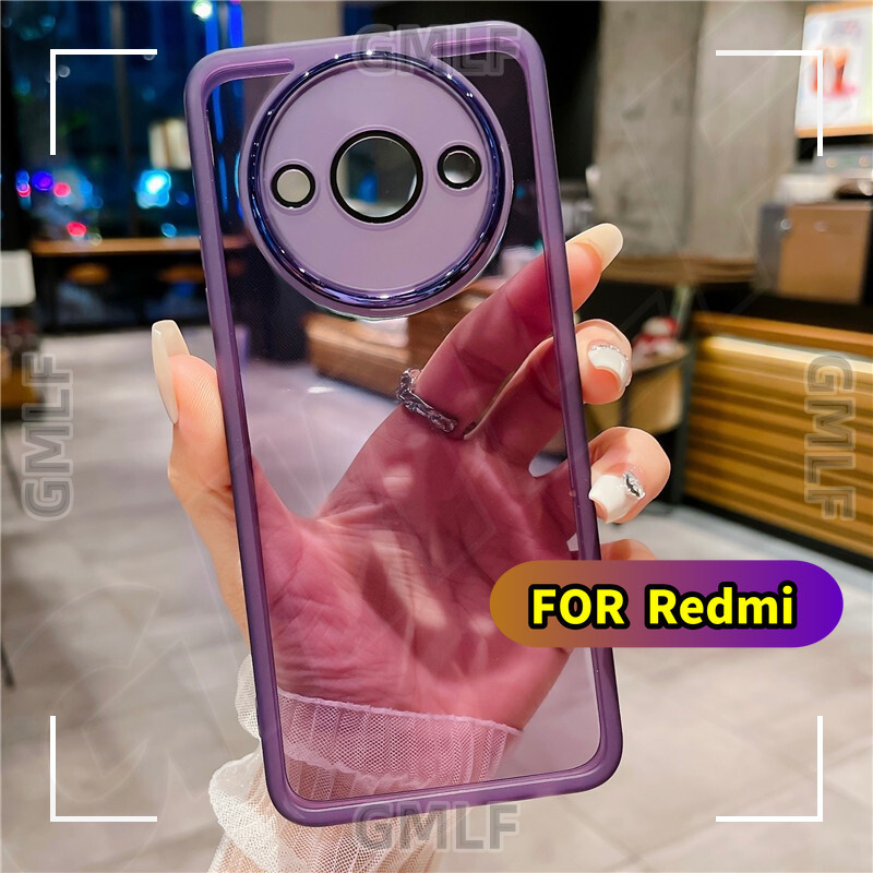 2in1 พร้อมป้องกันกล้องเคสโทรศัพท์สําหรับRedmi A3X A3 Pro A3 A2 A1 + RedmiA3 A3 + Xiaomi 4G 5G 2024 คู่นุ่มกันกระแทกกล้องเลนส์ป้องกันกรณีสแควร์ชุบปกหลัง