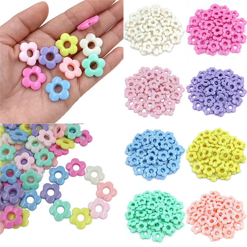 30ชิ้น19มิลลิเมตรลูกปัดสําหรับ ทําเอง ดอกไม้อะคริลิหลวมสีครีมวัสดุที่ทําด้วยมือกลวงงานฝีมือทําอุปกรณ์เครื่องประดับ