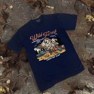 (พร้อมส่ง)เสื้อยืด WILD FOREST งานสกรีน (มี 5 สี ดำ ขาว ครีม แดง กรม)- ผ้าคอตตอน