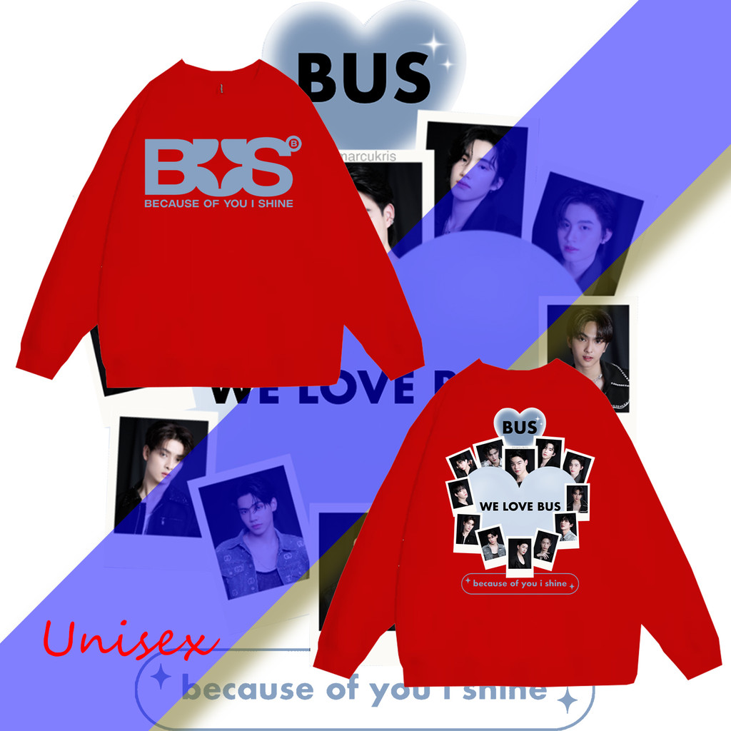 เสื้อสเวตเตอร์คอกลม   บอยแบนด์ไทย BUS-เพราะเธอ ฉันรู้สึกเหมือน Bab Wa Ooh เปล่งประกาย! เสื้อกันหนาว-