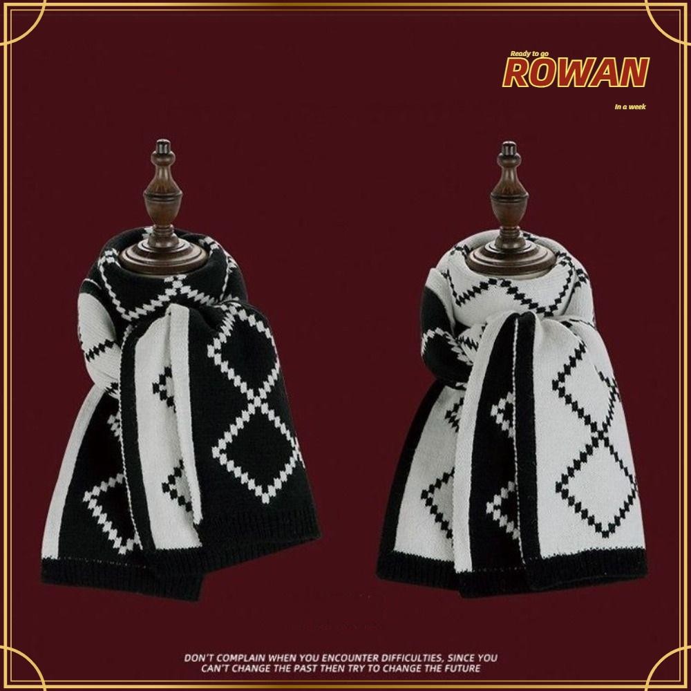 โรวัน ผ้าพันคอยาว, ฤดูหนาวที่อบอุ่นสองด้านแต่งตัวถักผ้าพันคอ, ผ้าพันคอผู้หญิงลายสก๊อตหนา