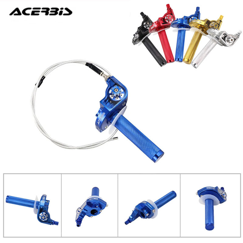 Acerbis 22 มม.CNC อลูมิเนียมคันเร่ง Twist Grips สําหรับรถจักรยานยนต์ Moped สกู๊ตเตอร์ ATV Dirt Pit จักรยาน 110-250cc