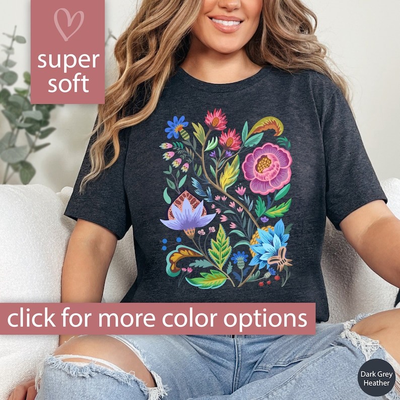 Flower Shirt Women Gift for Her, Wildflower Tshirt, Floral T Shirt Gift for Women, Wild Flower T-Shi