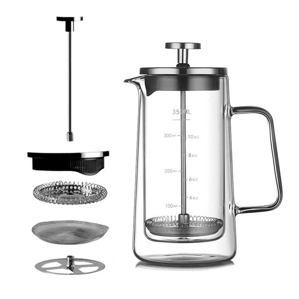 เครื่องชงกาแฟ French Press โถแก้ว Borosilicate ทนความร้อนสําหรับใช้ทุกวัน