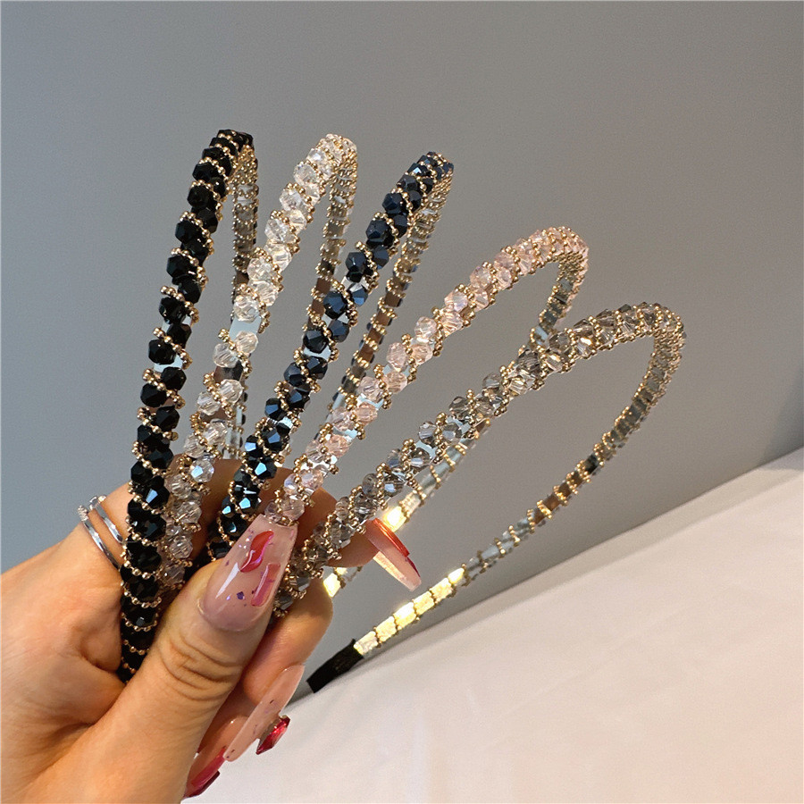 ที่คาดผมคริสตัล Rhinestone หญิงหรูหรา High-End แฟชั่นที่คาดผมน่ารัก Classy เครื่องประดับผมเรียบง่าย