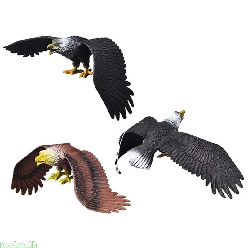 รู้สึกสมจริง Miniature Eagle Bird Figurine รุ่น 15 นิ้วสําหรับ w Flying Mode Solid St