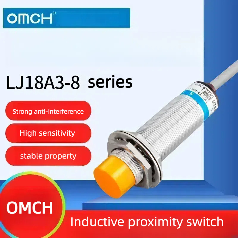 Hugong Proximity switch LJ18A3-8-ZBX sensor 3 สาย NPN ปกติเปิด 24 DC โลหะ sensor M18