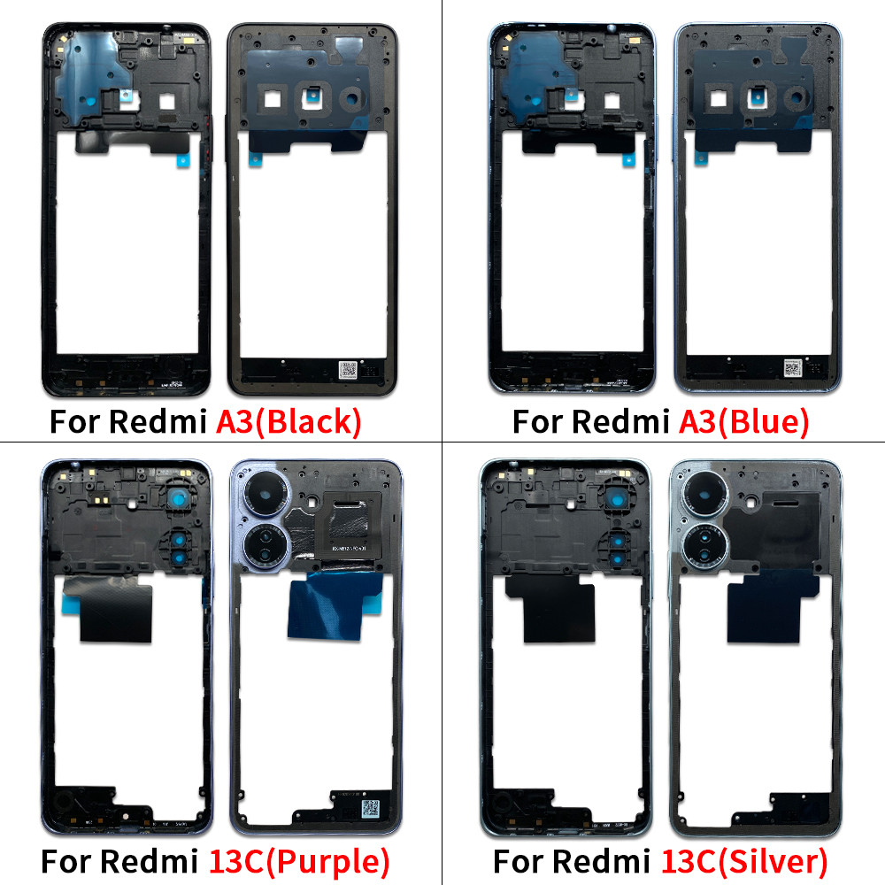 สําหรับ Redmi 13C A3 12 4G กรอบกลางผู้ถือฝาครอบ LCD เปลี่ยน