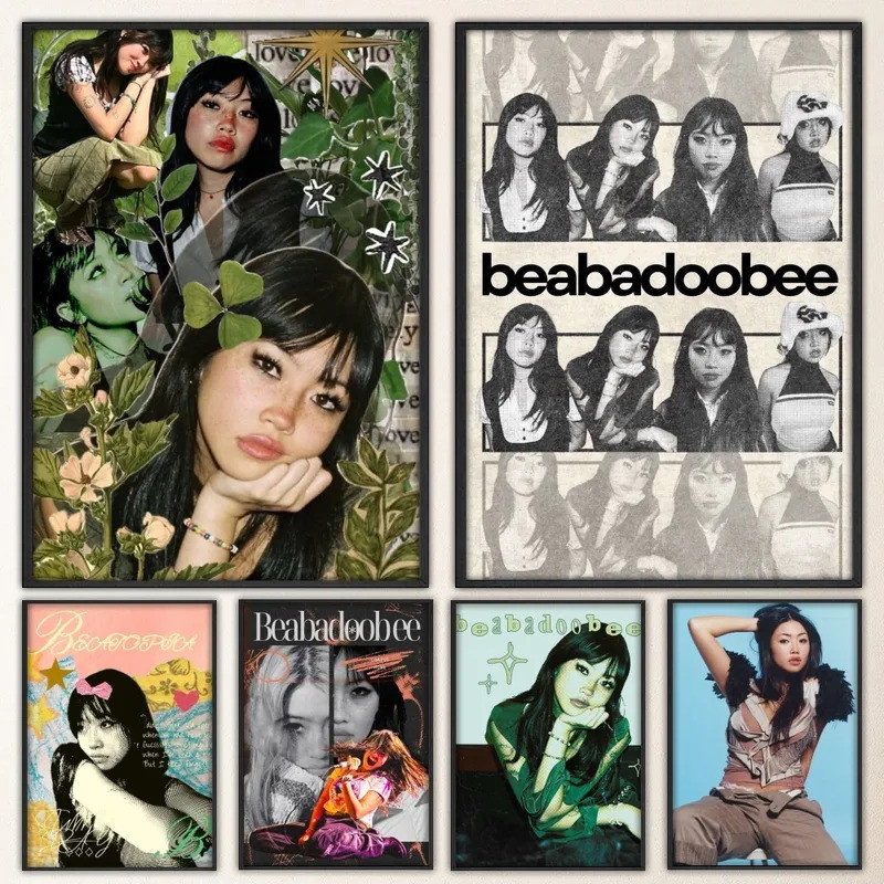 Beabadoobee โปสเตอร์แฟนซีสติ๊กเกอร์ติดผนังสําหรับห้องนั่งเล่นบาร์วินเทจภาพวาดตกแต่งกลาง