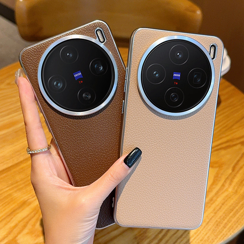 เคสโทรศัพท์หนังลายลิ้นจี่บางเฉียบเหมาะสำหรับ VIVO X200 PRO MINI x200pro เคสป้องกันไฟฟ้าแฟชั่นใหม่