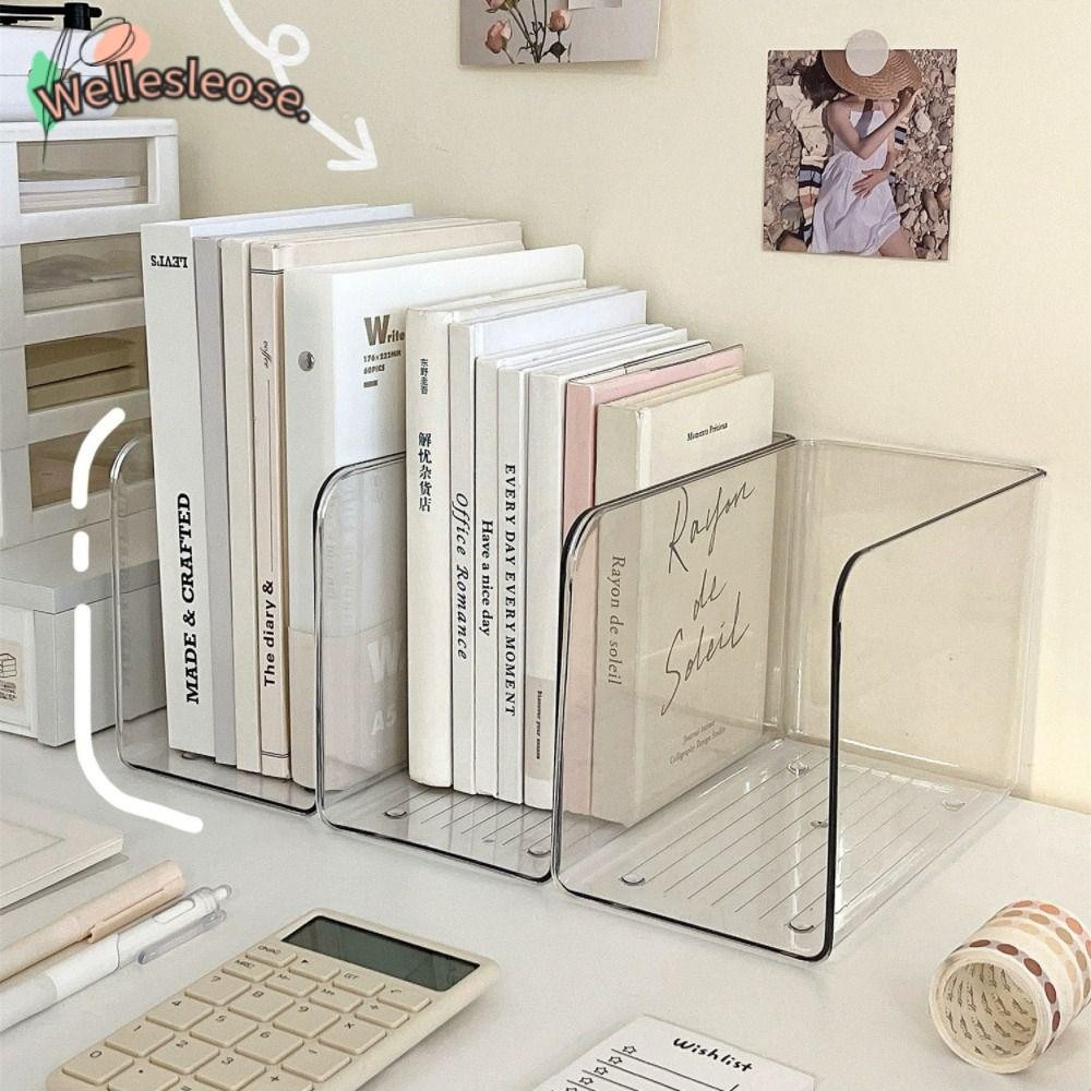 อะไร ชั้นวางหนังสือ, ขาตั้งหนังสือรวมกันฟรีอะคริลิค, โฟลเดอร์หนังสือรูปตัวยูโปร่งใสเรียบง่ายชั้นเก็บของโต๊ะโฮมออฟฟิศ