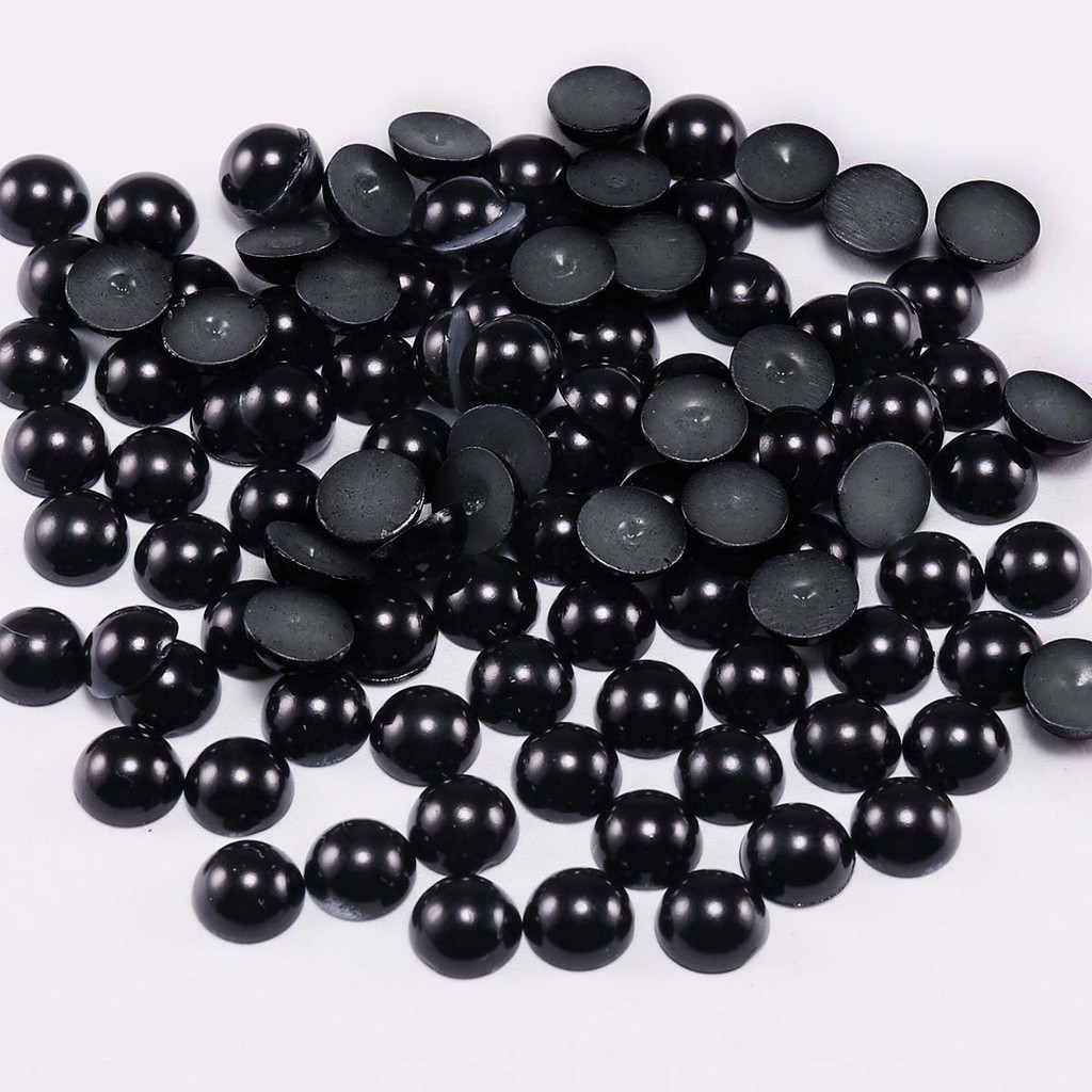 St.kunkka แพ็คละ 50-500 ชิ้น ขนาด2, 3,4,5,6,8,10,12,14 มม. ตาตุ๊กตา ไข่มุกสีดำแบบครึ่งวงกลม ใช้ด้ายเย็บติดตกแต่งตุ๊กตา - รูปที่ 5