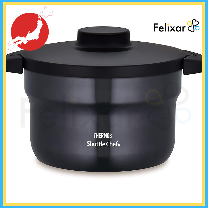 Thermos Vacuum Insulated Cooking Pot Shuttle Chef 2.8L (Serves 3-5) - Red, Non-Stick Coating, Model 