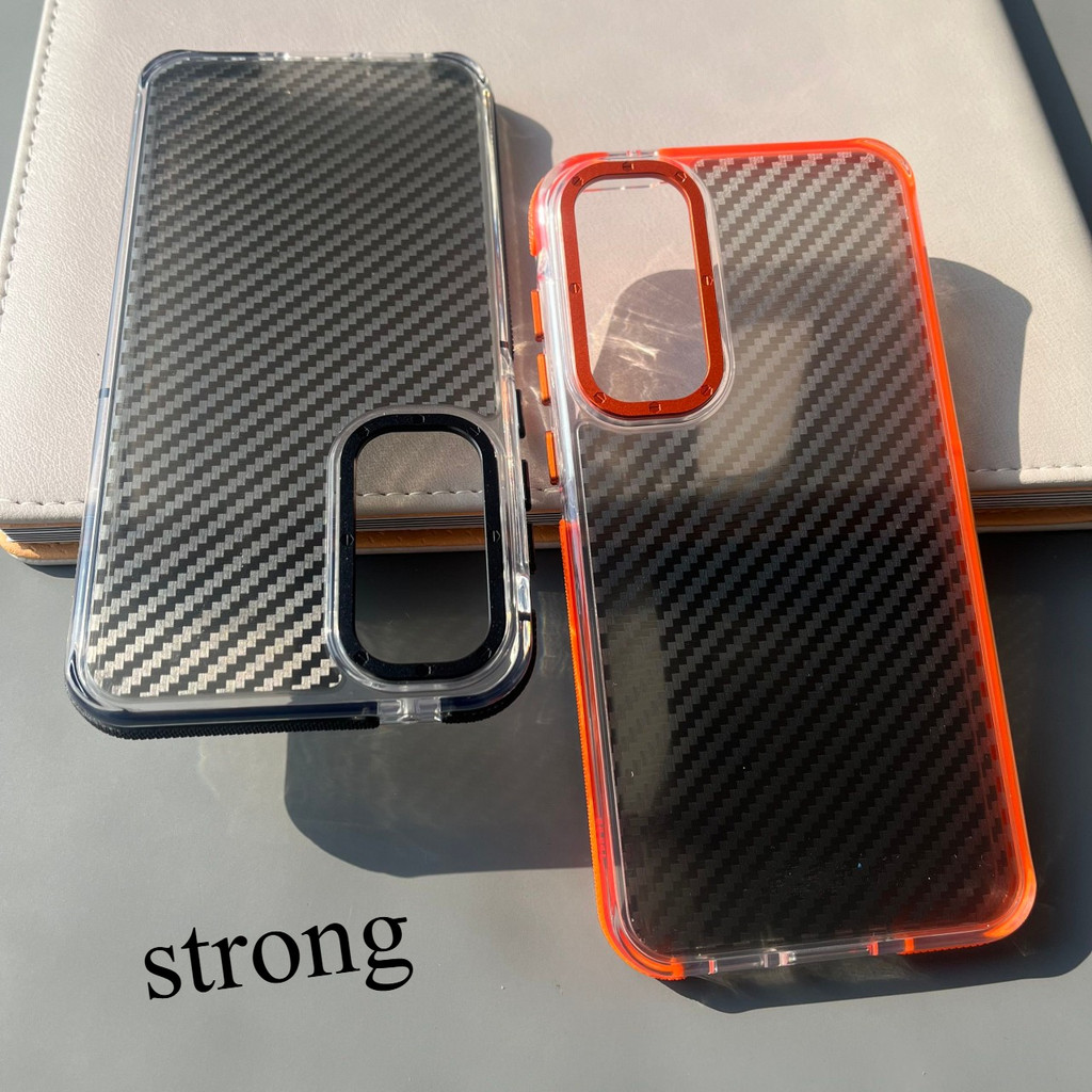 คาร์บอนไฟเบอร์สําหรับ Samsung A55 A54 A35 A25 A24 A15 A14 A13 A05S A05 A04 S25 S24 S23 Ultra Plus S21 FE NON Yellowing Armor อะคริลิค Hard Shock Proof เลนส์โลหะ