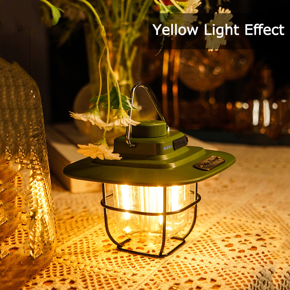 ไฟแคมป์ปิ้ง โคมไฟ Led 4500mah หรี่แสงได้ สไตล์เรโทร พร้อมตะขอ สําหรับตั้งแคมป์กลางแจ้ง - รูปที่ 6