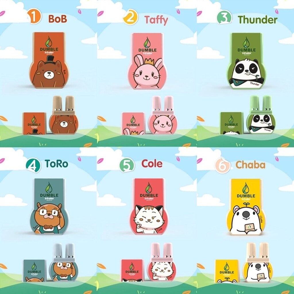 ยาดม 2 รู ยาดมสมุนไพร ยาดมดับเบิ้ล (12 ชิ้น คละลาย) Dumble Inhaler ลาย New Standard ✨