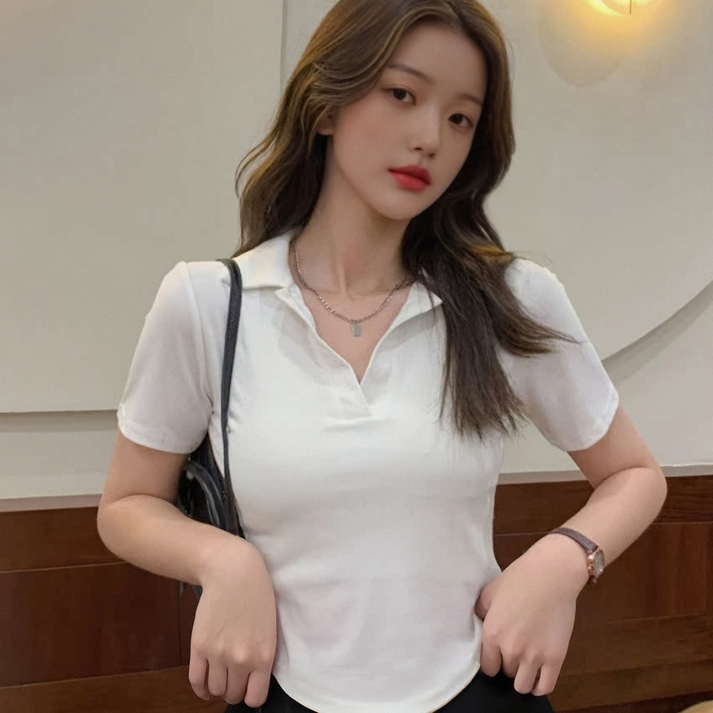 เสื้อยืดวินเทจคอวีแขนสั้น ใส่แล้วดูผอม ราคา ถูกที่สุด ดีลบีเคเค แกลเลอรีภาพที่ 8