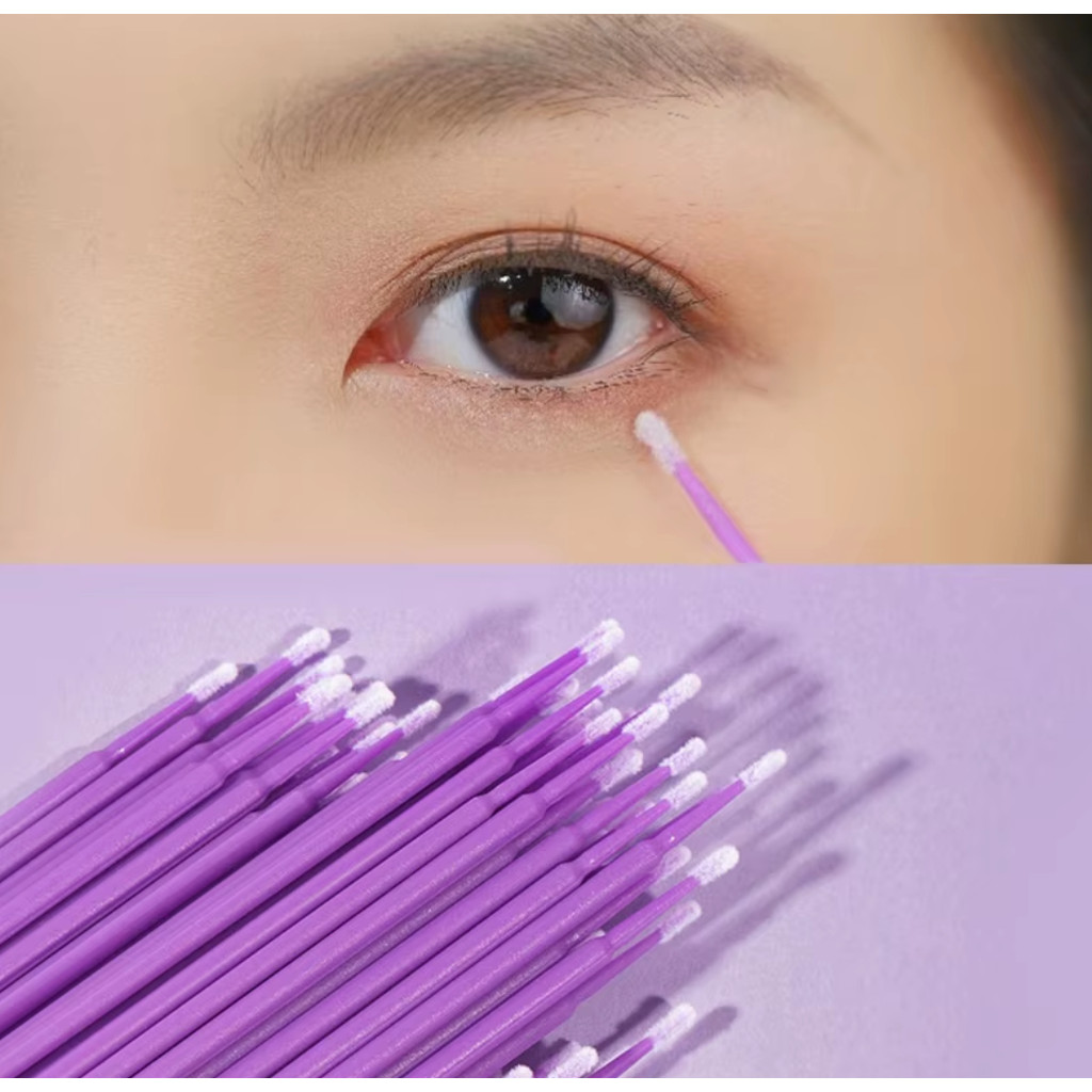 GECOMO 100 ชิ้น แปรงลิป Nano ขนแปรงละเอียด สำหรับแต่งหน้าและขนตา แบบใช้แล้วทิ้ง Multi-functional - รูปที่ 5