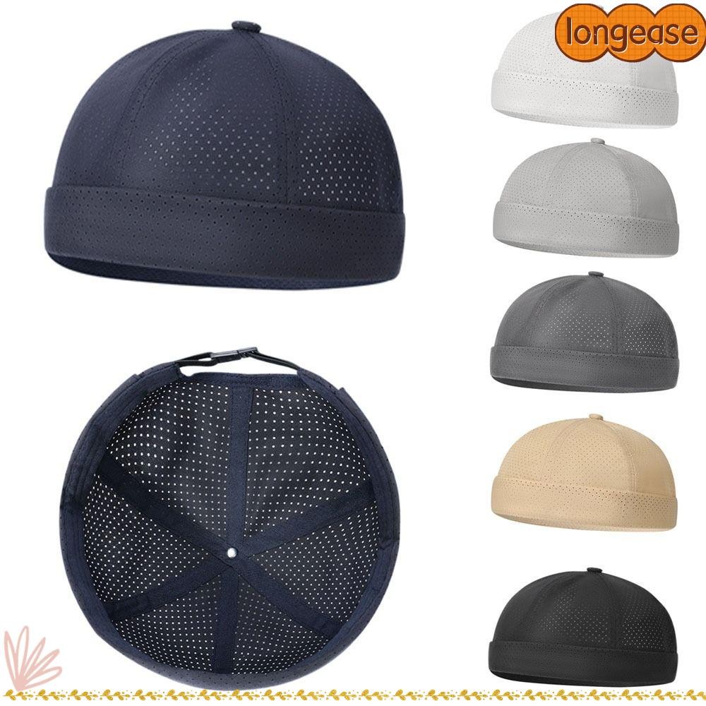 หมวกตาข่าย LONGE, หมวก Docker แบบไม่มีปีกสีทึบย้อนยุค, หมวก Landlord แบบแห้งเร็วแบบสบาย ๆ ระบายอากาศได้แบบปรับได้