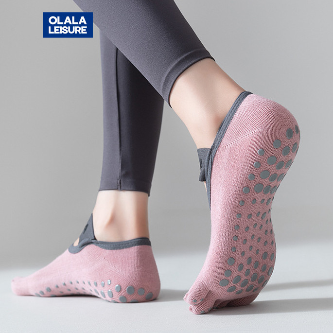 OLaLa Leisure  Yoga Toe Socks Female Pilates Dance Cotton Anti-slip Breathable Socks
