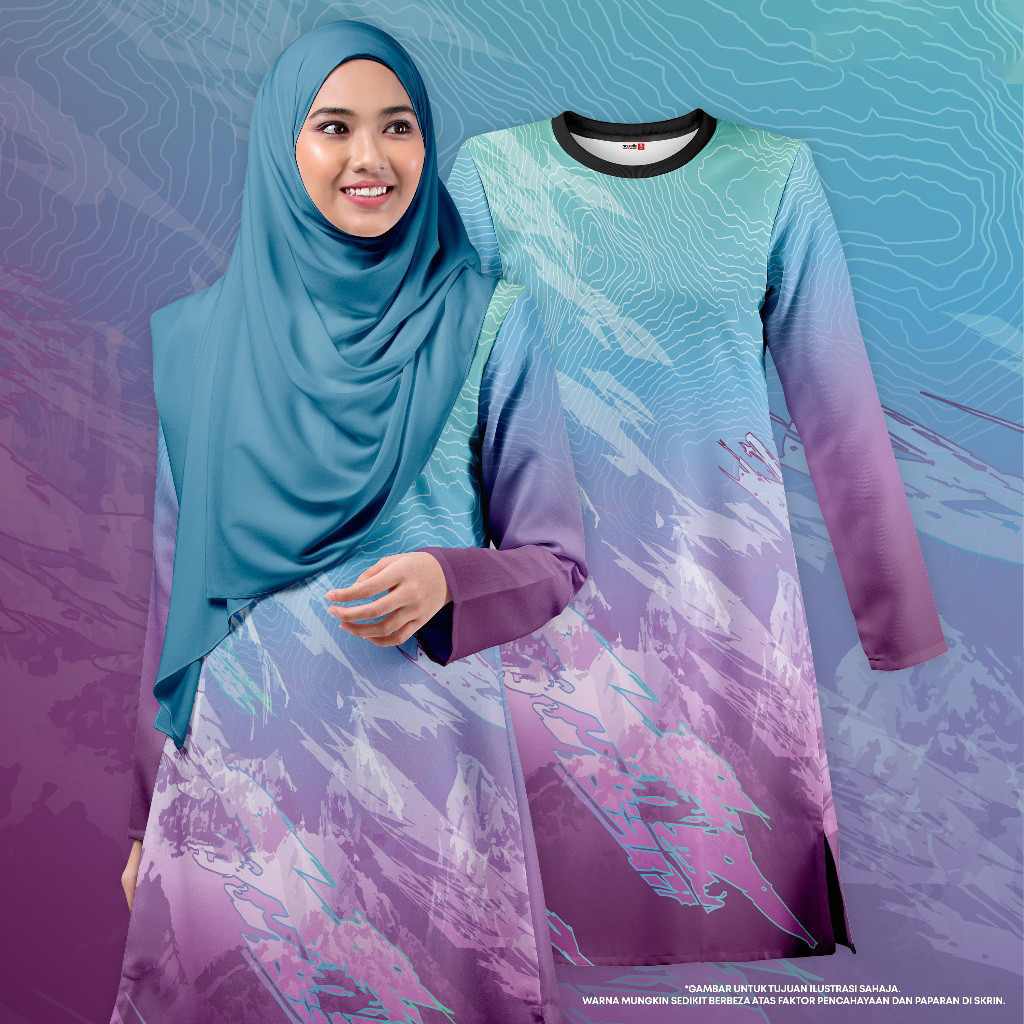 Custom Name Jersey แขนยาว Muslimah Microfiber Plus Size Viral Muslim เสื้อกีฬา