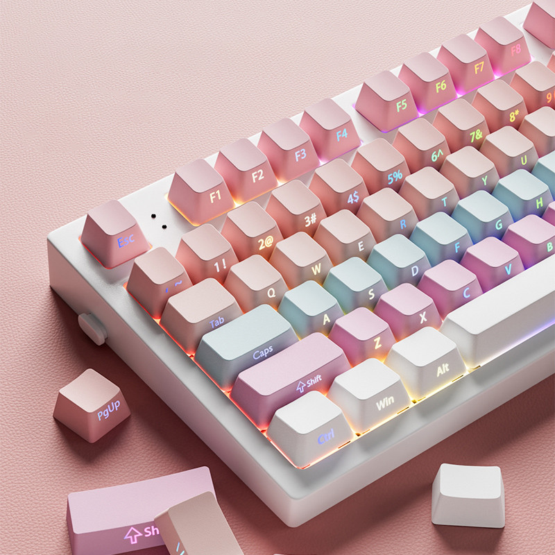 Babysbreath พิมพ์ด้านข้าง Shine ผ่าน Keycap Cherry Profile Double Shot PBT Keycaps สําหรับ Cherry MX Switches คีย์บอร์ด