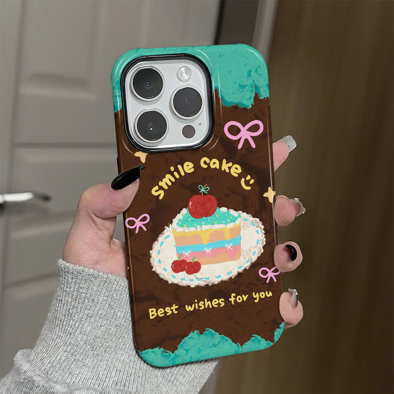 เคสโทรศัพท์ Cherry Cake 2-in-1 เข้ากันได้กับ iPhone 15