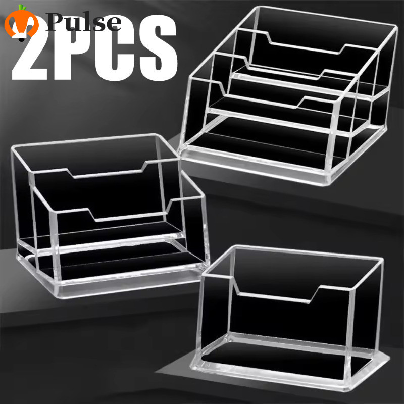 [SGB]ที่ใส่นามบัตรอะคริลิคออกแบบเรียบง่ายโปร่งใส, 10.5x4.5x4 ซม. ออแกไนเซอร์สําหรับการ์ด/ชื่อ, กล่อง